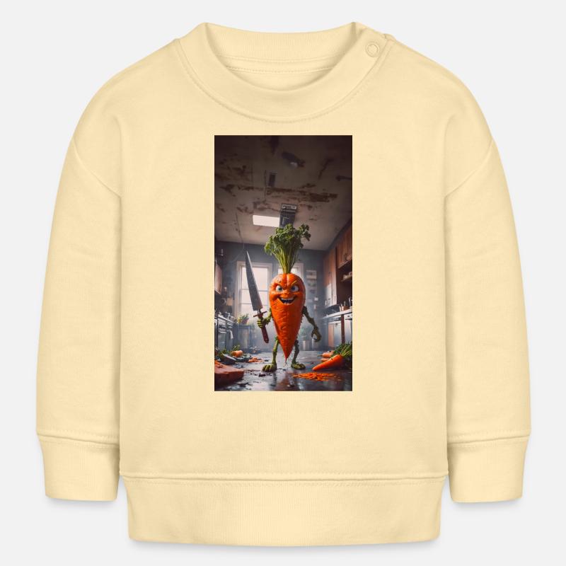 vegetables downfall Apocalypse Monster carrot - Baby Sweatshirt by Stanley/Stella - cream