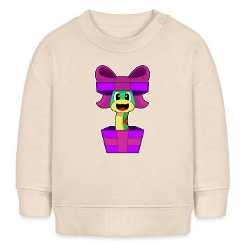 Snake Christmas Package - Baby Sweatshirt by Stanley/Stella - soft Ecru - Front