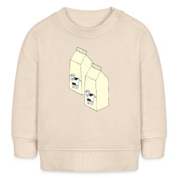 lait tetrapack - Sweat bébé bio Stanley/Stella - écru doux - Devant