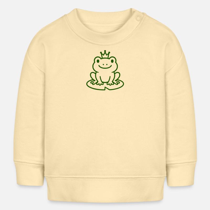 Grenouille à couronne - Sweat bébé bio Stanley/Stella - crème