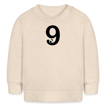 Numéro neuf 9 enfants anniversaire apprendre les mathématiques - Sweat bébé bio Stanley/Stella - écru doux - Devant