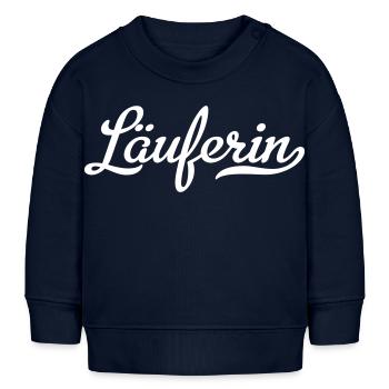 Läuferin - Baby Organic Sweatshirt Baby Changer von Stanley/Stella - Navy - Vorne