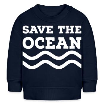 Save the Ocean - Baby Sweatshirt by Stanley/Stella - navy - Front