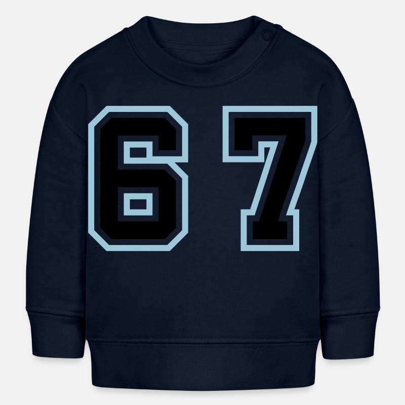 67 Symbole numérique - Sweat bébé bio Stanley/Stella - bleu marine