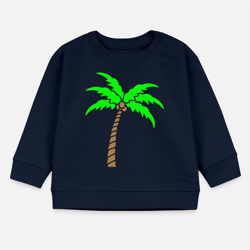 Palm Tree Island Tree Plage Vacances Noix de Mer Cool Sweat bébé bio Stanley/Stella