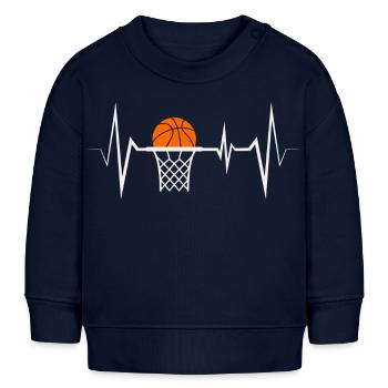 Basketball Basketball Player Heartbeat - Sweat bébé bio Stanley/Stella - bleu marine - Devant