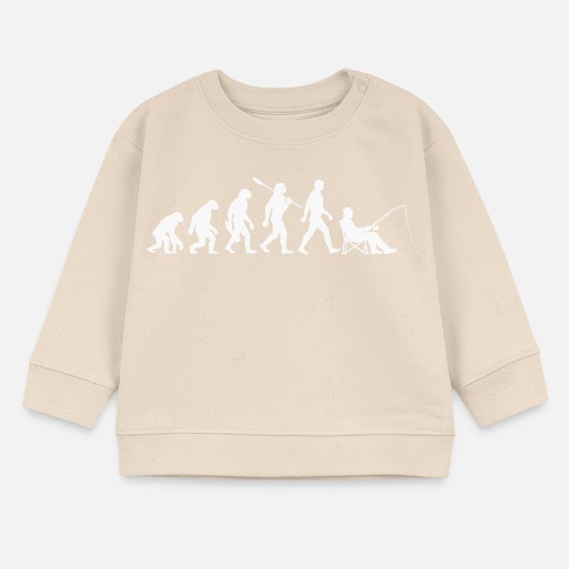 Evolution - Angler, Angeln Geschenk Baby Organic Sweatshirt Baby Changer von Stanley/Stella