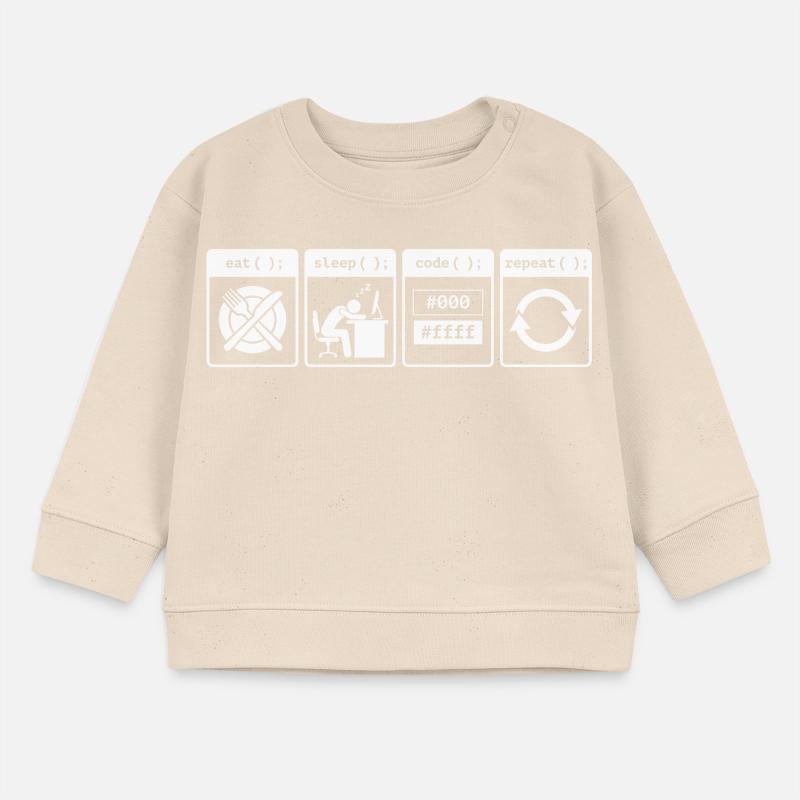 Eat Sleep Code Repeat – Coder Workflow Design Baby Organic Sweatshirt Baby Changer von Stanley/Stella