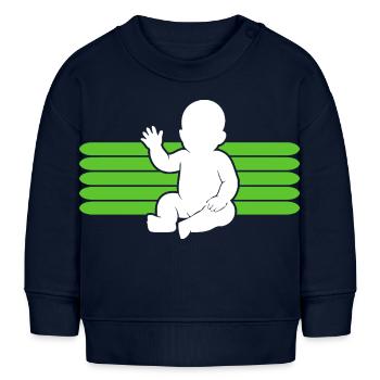 Baby Motiv winken Body Strampler Lustige Sprüche - Baby Organic Sweatshirt Baby Changer von Stanley/Stella - Navy - Vorne