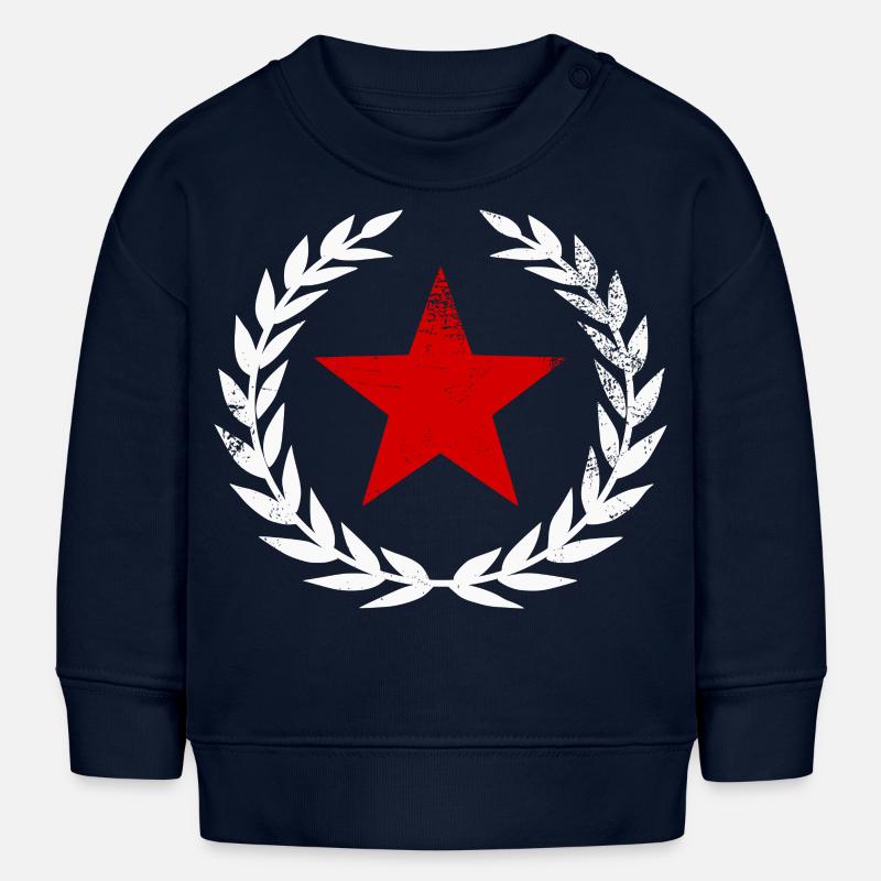 Étoile Rouge - Sweat bébé bio Stanley/Stella - bleu marine