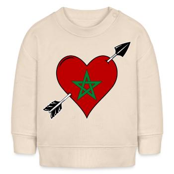 Marokko Flagge Herz verliebt - Baby Organic Sweatshirt Baby Changer von Stanley/Stella - Natur - Vorne