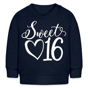 Süßes sechzehn süßes Geschenk zum 16. Geburtstag 16 Jahre alt - Baby Organic Sweatshirt Baby Changer von Stanley/Stella - Navy - Vorne