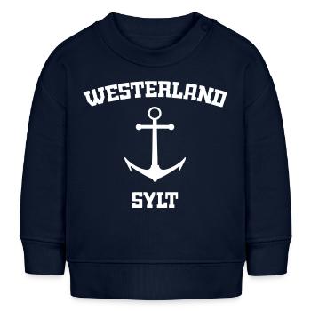 Westerland - Sylt - Nordsee - Anker - Möwe - Insel - Baby Organic Sweatshirt Baby Changer von Stanley/Stella - Navy - Vorne
