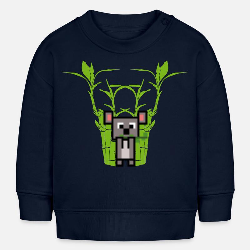 Le koala mange du bambou - Sweat bébé bio Stanley/Stella - bleu marine