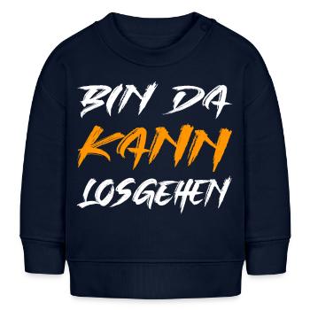 Bin da kann losgehen - Baby Organic Sweatshirt Baby Changer von Stanley/Stella - Navy - Vorne