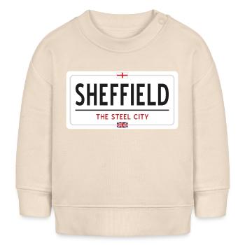 Ortsschild Sheffield - Baby Organic Sweatshirt Baby Changer von Stanley/Stella - Natur - Vorne