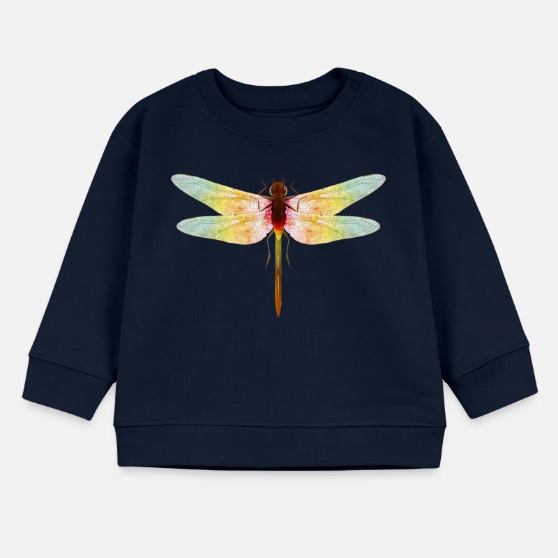 Libellule irisée – motif insecte en filigrane Sweat bébé bio Stanley/Stella