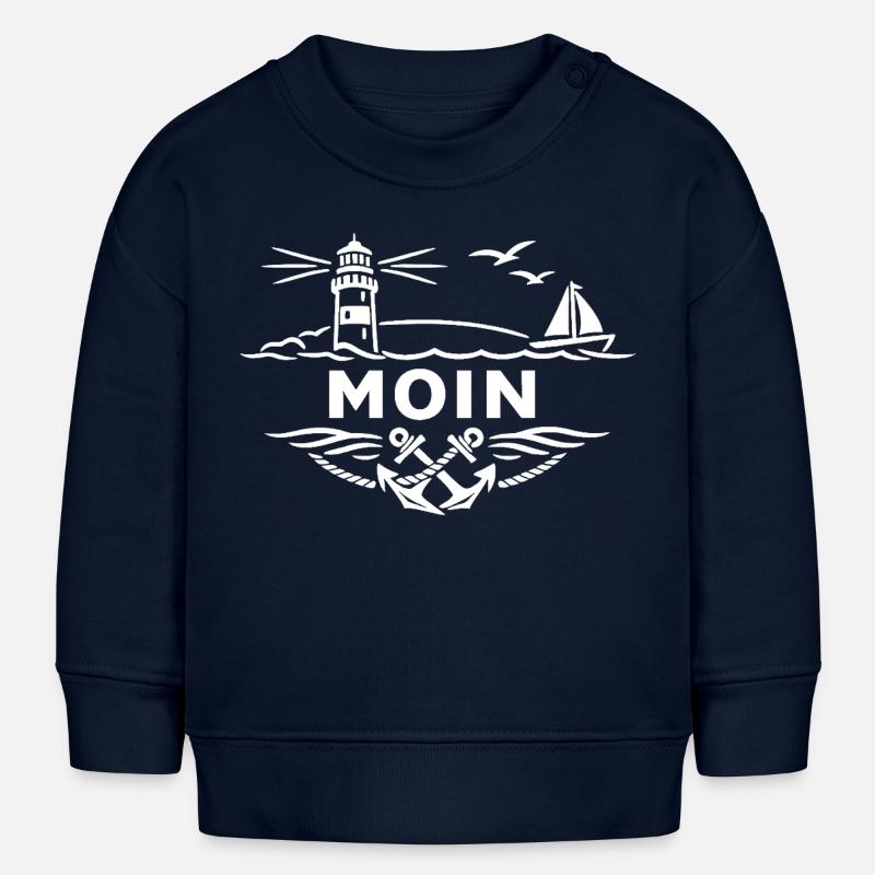 Moin Anker Logo - Sweat bébé bio Stanley/Stella - bleu marine