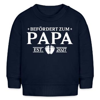 Werdender Papa 2027 Befördert zum Vater - Baby Organic Sweatshirt Baby Changer von Stanley/Stella - Navy - Vorne