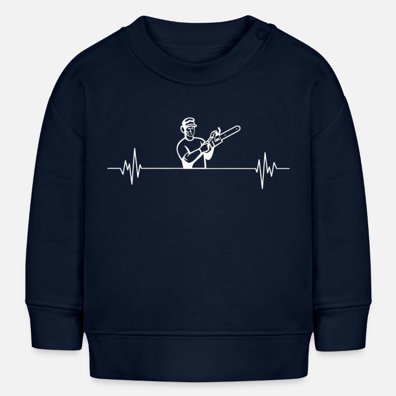 Tronçonneuse Heartbeat - Sweat bébé bio Stanley/Stella - bleu marine