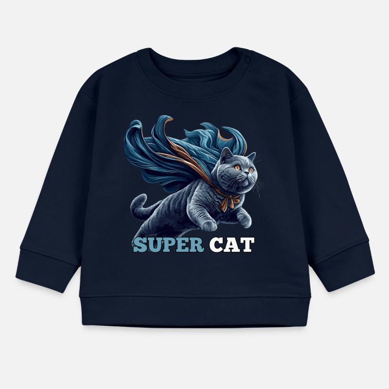 Super Cat BKH Blue Gift Baby Sweatshirt by Stanley/Stella