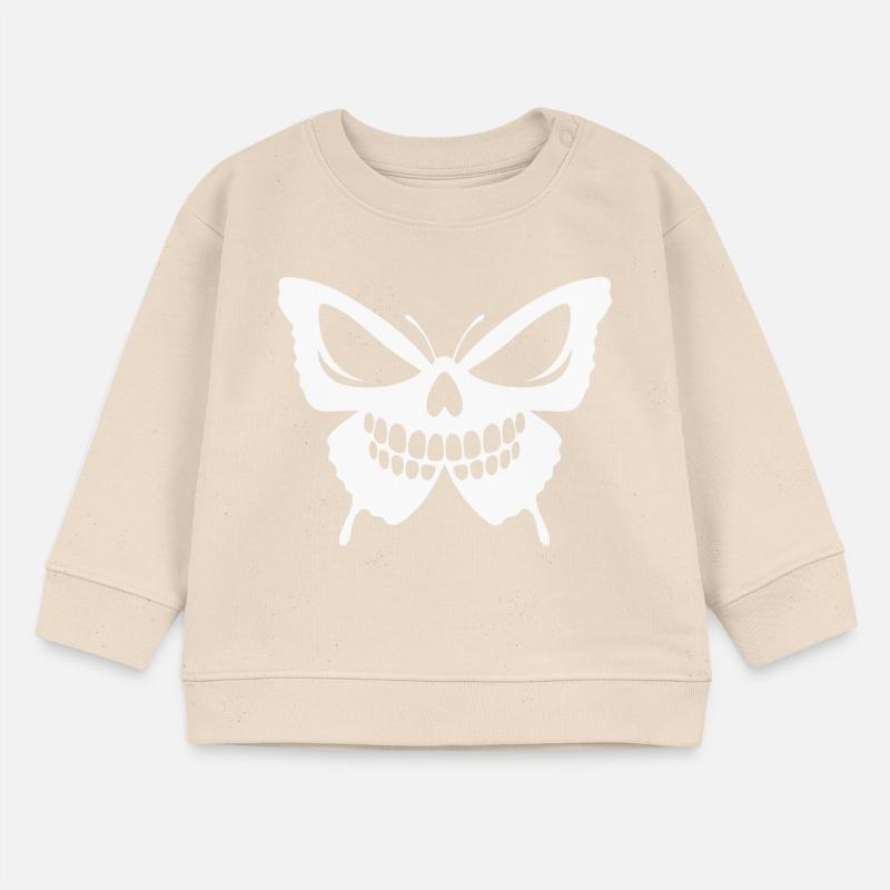 Conception complexe de crâne de papillon Sweat bébé bio Stanley/Stella