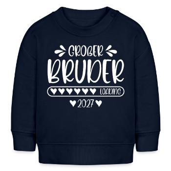Großer Bruder 2027 loading - Baby Organic Sweatshirt Baby Changer von Stanley/Stella - Navy - Vorne
