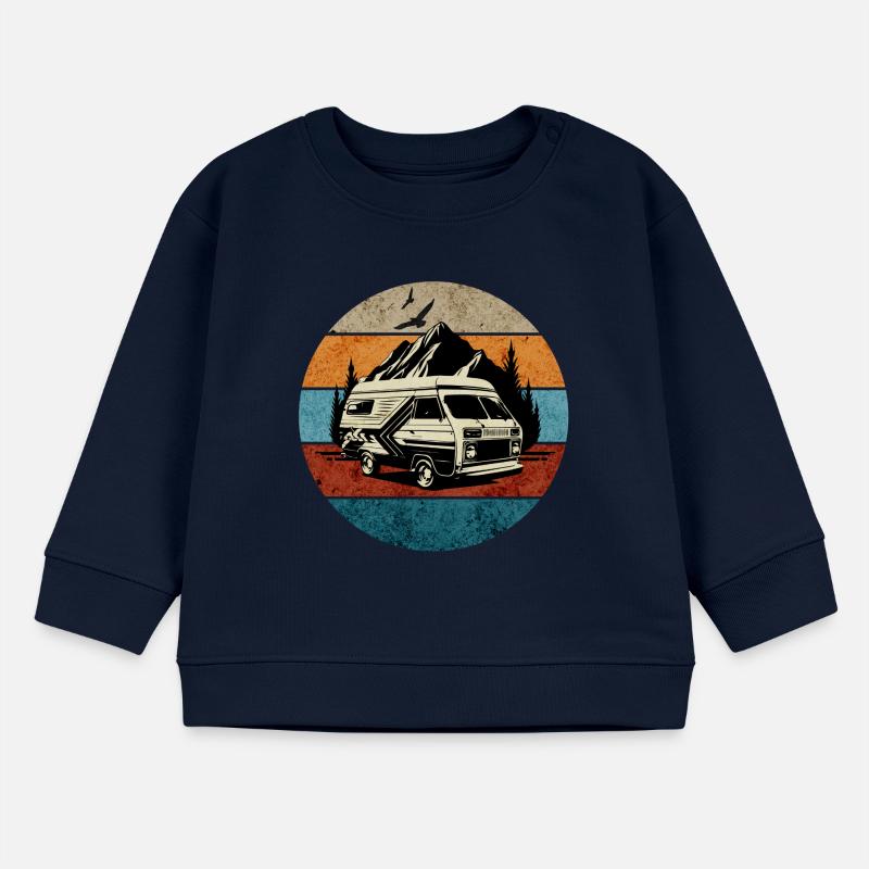 Caravane-Camping-Camping-rétro Sweat bébé bio Stanley/Stella