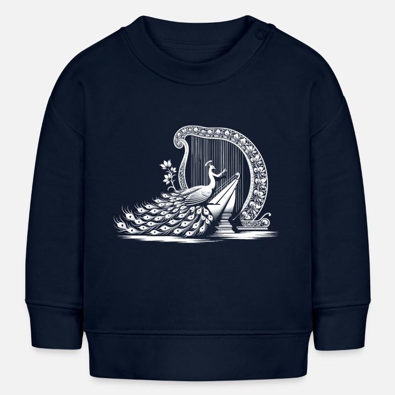 Mélodie de harpe du paon - Sweat bébé bio Stanley/Stella - bleu marine