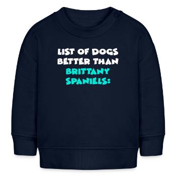 Épagneul Breton - Sweat bébé bio Stanley/Stella - bleu marine - Devant
