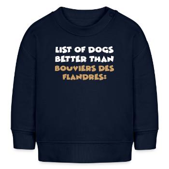 Bouvier des Flandres Flemish Cattlehound - Baby Sweatshirt by Stanley/Stella - navy - Front