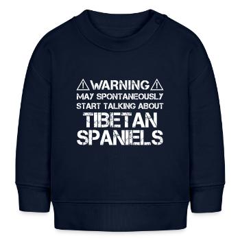 Épagneul tibétain - Sweat bébé bio Stanley/Stella - bleu marine - Devant