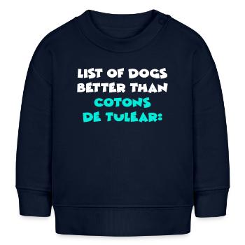 Coton de Tuléar - Sweat bébé bio Stanley/Stella - bleu marine - Devant