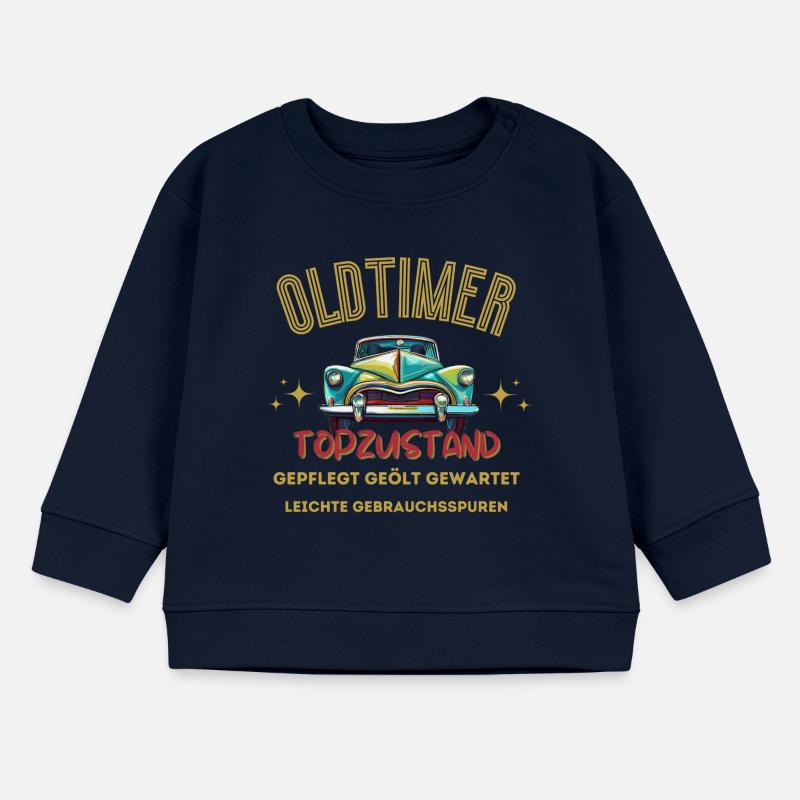 Oldtimer Auto Jahre Geburtstag Baby Organic Sweatshirt Baby Changer von Stanley/Stella