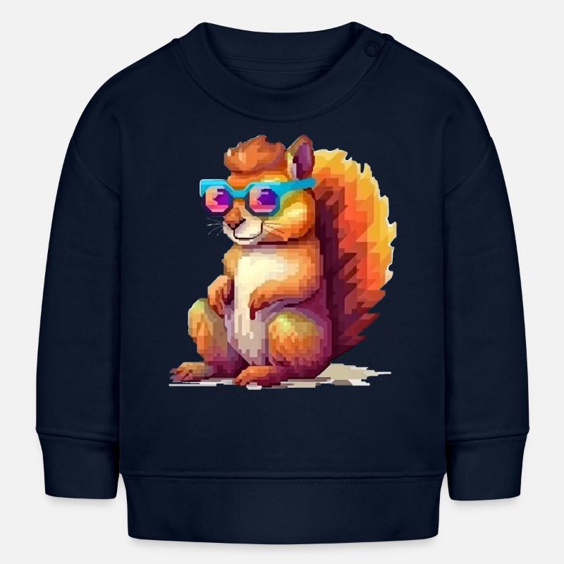 Pixulo the Squirrel - Baby Sweatshirt by Stanley/Stella - navy