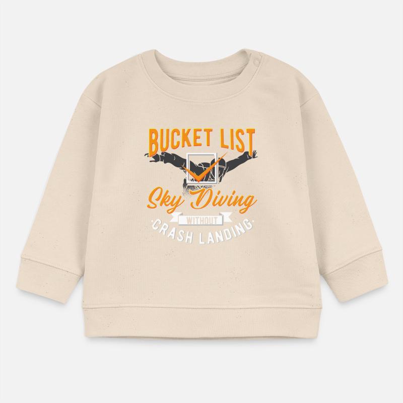Liste de souhaits pour le parachutisme : pas de conception d’atterrissage forcé Sweat bébé bio Stanley/Stella