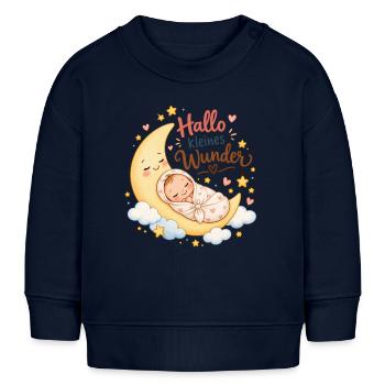 Hallo Kleines Wunder Mondtraum - Baby Organic Sweatshirt Baby Changer von Stanley/Stella - Navy - Vorne