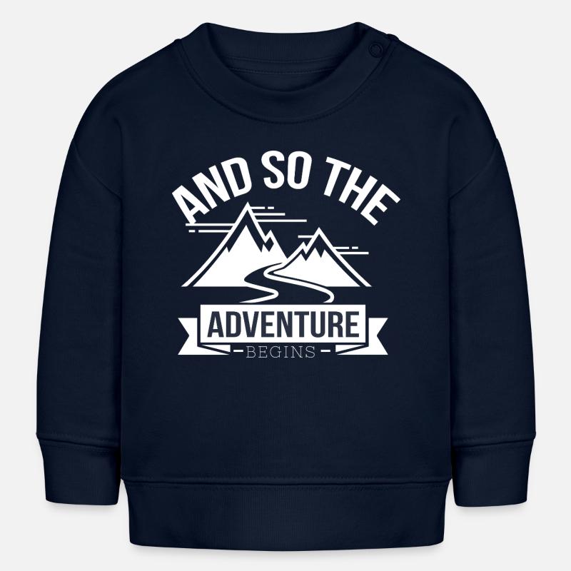 Début de l’aventure : Montagnes et Chemin - Sweat bébé bio Stanley/Stella - bleu marine