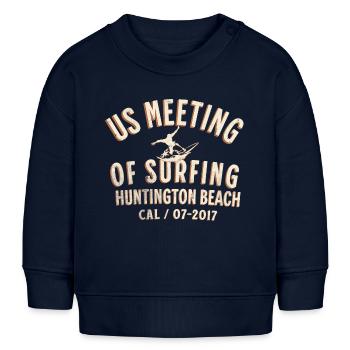 US meeting of surfing Huntington beach - Sweat bébé bio Stanley/Stella - bleu marine - Devant