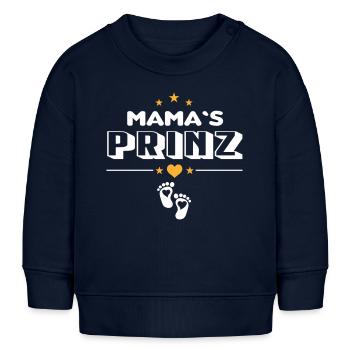 Mamas Prinz Liebling Baby Säugling - Baby Organic Sweatshirt Baby Changer von Stanley/Stella - Navy - Vorne