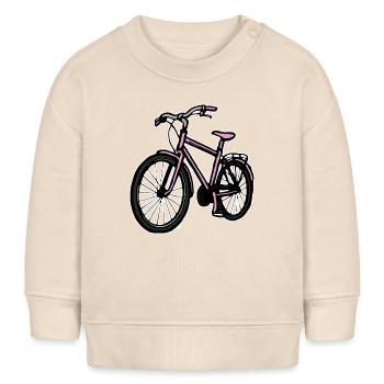 Rosa Fahrrad Frauen Mädchen - Baby Organic Sweatshirt Baby Changer von Stanley/Stella - Natur - Vorne