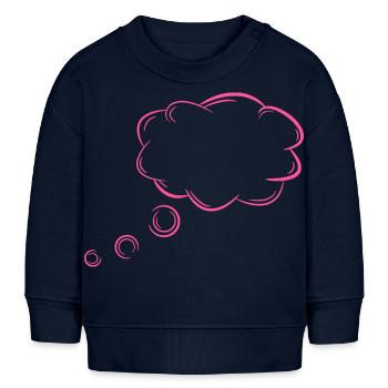 Gedankenblase Blase Gedanken Rosa - Baby Organic Sweatshirt Baby Changer von Stanley/Stella - Navy - Vorne