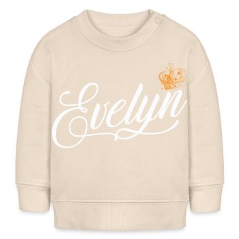 Evelyn Nom personnalisé pour femmes enfants bambins - - Sweat bébé bio Stanley/Stella - écru doux - Devant