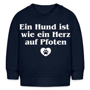 Beautiful dog saying - Baby Sweatshirt by Stanley/Stella - navy - Front