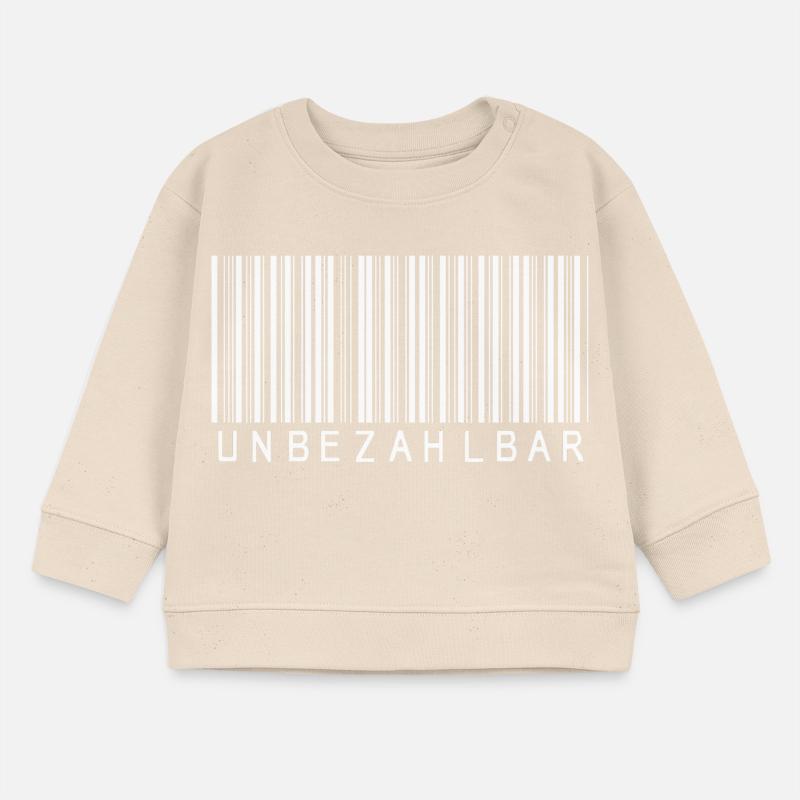 Code-barres PRICELESS blanc Sweat bébé bio Stanley/Stella
