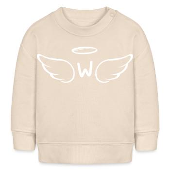Buchstabe w Engelsflügel - Baby Organic Sweatshirt Baby Changer von Stanley/Stella - Natur - Vorne
