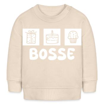 Prénom Bosse - Sweat bébé bio Stanley/Stella - écru doux - Devant