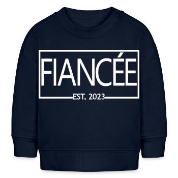 Verlobte Est. 2023 Verlobung Braut Dusche Hochzeit - Baby Organic Sweatshirt Baby Changer von Stanley/Stella - Navy - Vorne