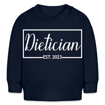 Diététicien Est. 2023 Étudiant diététicien diplômé - Sweat bébé bio Stanley/Stella - bleu marine - Devant