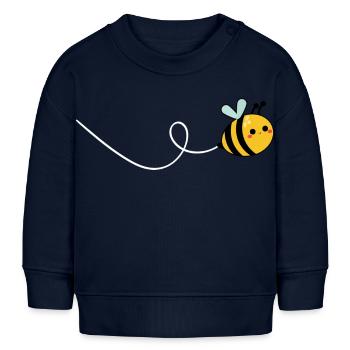 Niedliche minimale Hummel Imker Bienenliebhaber Grün - Baby Organic Sweatshirt Baby Changer von Stanley/Stella - Navy - Vorne
